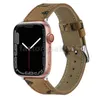 Luxury L Flower Designer Straps Watchband för Apple Watch Band 41mm 42mm 40mm 44mm Watch 7 6 Bands Pu Leather Strap Armband Letter Tryckt Watchband