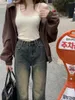 Jeans pour femmes Alien Kitty Casual Femmes High Street Loose Mopping Automne Chic Vintage 2023 Slim OL Wide Leg Office Lady Denim Pantalon