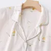 Damska odzież sutowa 2023 żółta słodka satynowa piżama dla kobiet z krótkim rękawem kombinezony w lepkiej dwuczęściowej zestawu jesień