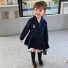 Jacken Mädchen Baby Kinder Mantel Jacke Outwear Baumwolle 2023 Formale Frühling Herbst Mantel Top Hohe Qualität Uniformen Kinder Kleidung
