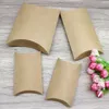 Presentförpackning 50st 4Size Gift Box Vintage Kraft /Black Gifts Pillow Box White Paper Party Sipliles Wrapping Jewelry Package Box 231025