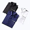 LUXURYSURY Projektanci Dress Shirt Moznise Fashion Society Black Men Solid Color Busines