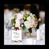 Jewelry Pouches 12PCS Gold Frame Acrylic Sign Holder Wedding Table Number Slanted Menu Double Sided Stand 4X6Inch Vertical