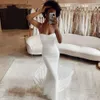 Glitter Mermaid Spaghetti Straps Sequins Wedding Dress 2024 Open Back Beading Sweetheart Bride Gown Shiny Court Train Open Back Vestido De Noiva