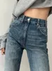 Женские джинсы S 4XL Женские джинсы для отдыха Универсальные свободные прямые Полная длина Весенняя уличная одежда Простая студенческая винтажная потертая 231025