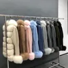 Women's Sweaters Winter Women Korea Short Warm Wool Knitted Real Fur Trim Cardigan Sweater MJF-S-04231023