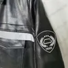 Designerjacke, lässige Herrenjacken, Motorradmäntel, reflektierende Streifen, Stickerei, Reißverschluss, Strickjacke, hochwertige, schlanke und kurze Lokomotiv-Lederjacke