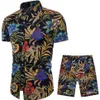 Mode-heren zomer designer pakken strand kust vakantie shirts shorts kleding sets 2 stuks bloemen trainingspakken335E