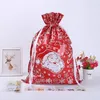 Christmas Decorations Gift Bags 5pcs Stand Up Drawstring Foil Wrapping Sacks Pouches For Xmas Presents Party Favor Decoration Supplies