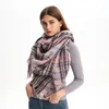 Festa favor designer outono cashmere xadrez cachecol triângulo de malha casual inverno xales luxo envoltório feminino foulard cachecóis moda acessório