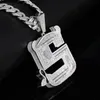 Gargantillas Moda Full Zircon Inlay Little Demon S Letra Colgante con cadena para hombres Mujeres Lujo Iced Out Charm Hiphop 231025