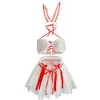 Cosplay Sexy porno femme Costume lapin fille nuit téléphone Cosplay Lingerie coquine jeu de rôle sexe Costume dentelle jarretelle robe sous-vêtements