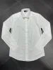 Chemises habillées pour hommes coton broderie abeille à manches longues Camisas Masculina décontracté coupe ajustée hommes chemise d'affaires 191652