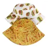 Berets Outdoor Travel Headdress Chips Impresso Chapéu Moda Proteção Solar Lazer Bucket Fishman (Chips)