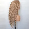 Syntetyczne peruki VogueBeauty Blond Blond Koronkowa część przednia boku kręcona odporna na ciepło Włókno Naturalna cosplay włosów dla kobiet 231025