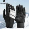 Rękawiczki narciarskie Rockbros Winter Warm Duch Screen Cycling Pełny palec MTB Rower bez poślizgu silikonowy termal dłoni 231024