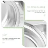 Dinnerware Sets 2 Pcs Three Compartment Serving Plate Cafeteria Trays Camping Cutlery Control Panel Portion Stainless Steel Student Flatware