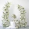 Ny bröllopsdekoration Arch Stand Iron Horn Gate Flower Rack för fest Steg Bakgrund Diy Site Layout Props White Gold Black Finns