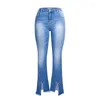 Calças de brim femininas magro estiramento push up roupas azul cintura alta tamanho solto calças jeans primavera 2023 calças angustiadas itens de venda