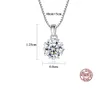 Moissanite Pendant Necklace S925 Sterling Silver Six Claw Diamond Box Chain Halsband Europa Charm Women Collar Chable SMEEXCHTINE Party Valentine's Day Gift SPC