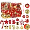 Christmas Decorations 128pcs Balls Ornaments Set Ribbon and Tree Topper for Xmas Holiday Wedding Party with Hanging String 231025