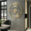 Wanduhren Nordic Minimalist Uhr Wohnzimmer Gold Übergroße Große Moderne Design Luxus Künstlerische Kreative Hause Uhr W6C