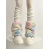 Женские носки, женские гетры из искусственного меха Y2K, вязаные ботинки с манжетами, чехлы в стиле Лолита, зимняя теплая обувь, гетры для субкультуры
