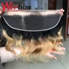 Synthetic Wigs Human Hair Bundles with Body Wave Frontal Ombre Brazilian Curly Weaving Closure 13x4 HD Transparent Lace 231025
