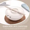 Bols Bol de nouilles instantanées Choptick Cuillère Soupe asiatique Grand style japonais Ramen Nouilles Bambou Sushi Riz Couvercle Ensemble