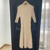 NewGenuine Maje Crew Neck Ribbed Metal Single Bestoded Knit Slim Fit Dress