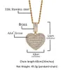 Chokers The Bling King Large Size Heart Shape Custom P O Locket Frame Pendant Tennis Memory Jewelry For Par Valentine S Day Gift 231025