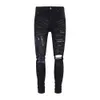 Purple Jean Amiiris Designer Jeans Mens Fashion Trendy Fashion Lettera ricamata Flower Skinny