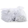 Present Wrap 100st Organza Bag smycken Packaging Wedding Party Pullable Mesh Candy