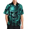 Chemises décontractées pour hommes Punk Gothic Vacation Shirt Animal Print Hawaiian Man Blouses à la mode à manches courtes Vêtements graphiques Plus Taille 3XL 4XL