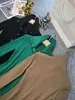 1022 2023 Runway Dress Autumn Dress Brand Same Style Empire Lapel Neck Long Sleeve Khaki Green Black Womens Dress Fashion YL