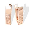 Dangle Earrings Gulkina Vintage Luxury Women's 585 Rose Gold Color Natural Zircon Smooth Hollow National Wedding Jewelry