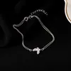 Chain Sweet Shining Zircon Bracelet for Women Silver Color Chain Bracelet with Stamp Gift R231025