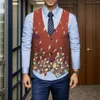 Herenvesten Casual geruite slim-fit vest met enkele rij knopen, mouwloos reverspak, bruiloftvest, elegant bedrukt