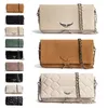 Luxury Zadig Voltaire chain Pochette Rock Swing Your Wings Clutch Bags fashion Shoulder Designer Genuine Leather Cross Body sling Totes mens Wallets Womens hand bag