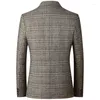 Abiti da uomo Blazer Fashion Blazer Autumn Grey Yellow Ploid Business Casual Blazer Coate Feed