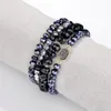 Couleurs hexagone Druzy Drusy bracelet à breloques perles de cristal de verre marque de mode femmes bijoux cadeau perlé brins223L