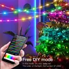 Feestdecoratie Kerstversiering 20M 10M 5M LED-licht Fairy String Intelligent Bluetooth Adresseerbaar Gordijn Garland Feston Home 231025