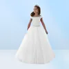 Flickor Pageant Dresses Off the Shoulder Long Princess Birthday Ball Gowns Kids Prom Dress 2020 Tulle4330098