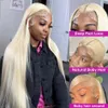 Lace Wigs Blonde Straight Front Wig Human Hair For Women Brazilian Pre Plucked 30 38 Inch 613 Hd Frontal 13x6 13x4 231025