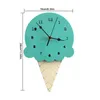 Horloges murales horloge de crème glacée dessin animé forme en bois décoration créative montre muette pour ornements de maison cadeau de noël