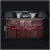 Cuir de luxe 8 poches organisateur pièces siège arrière sac de rangement coffre de voiture Mtipocket rangement rangement accessoires intérieurs Drop Del