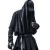 Men's Trench Coats Dark Yamamoto Style Mid-Length Wizard Clothes Woman Personality Gothic Hooded Cloak Spring And Autumn Cardigan Coat