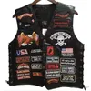 Mäns västar 2023 Motorcykelläder väst Single Breasted Short Embroidered Sleöneless Waistcoat Jacket Biker Punk for Men