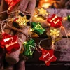 Decoraciones navideñas Cadena de luces LED Estrella galvanizada Muñeco de nieve Color decorativo Luces de fiesta navideñas Enchufe 231025