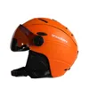 Kayak Kaskları Moonski Kask Entegre Tam Kapsam Koruyucusu Beyaz Kendi İçerdi Goggles 2'de 1 Visor snowboard kapağı 231024